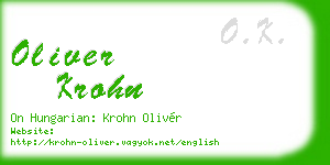 oliver krohn business card